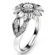 silver sunflower ring