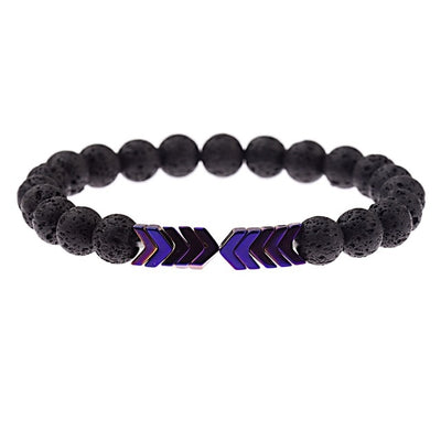 Black & Purple Lava Stone Bracelet