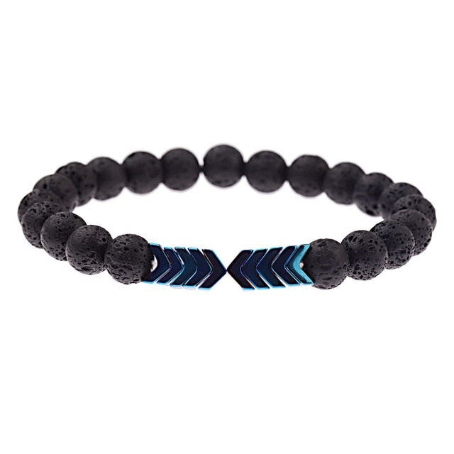 Black & Blue Lava Stone Bracelet