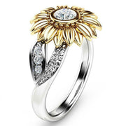 gold sunflower ring